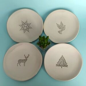 Hearth & Hand  Magnolia Home Christmas  Appetizer Plates Holiday  4 Plates  New